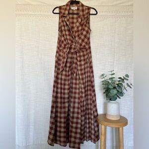 Rujuta Sheth tie front maxi dress, flannel plaid